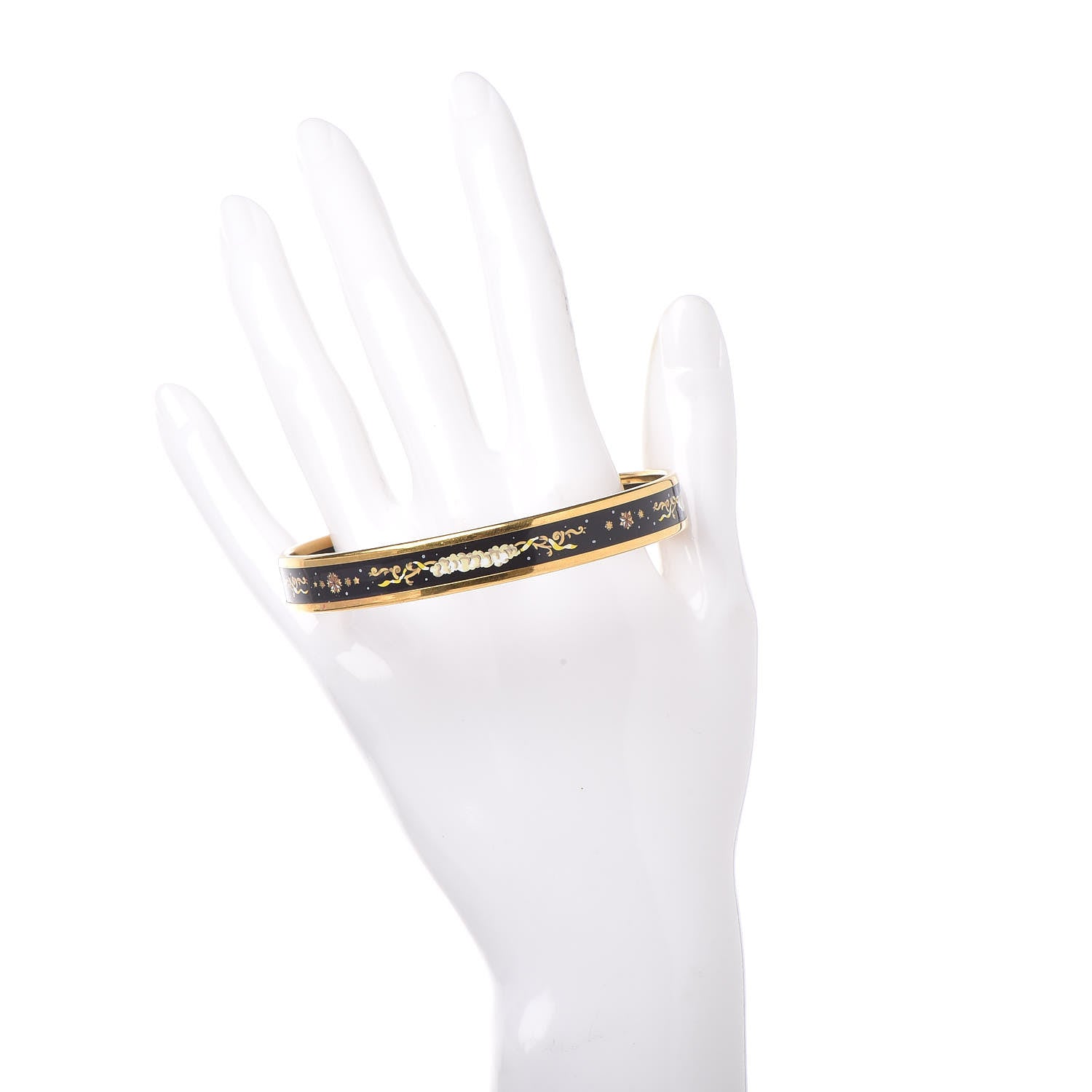 Hermes Enamel Printed Celestial Mythology Narrow Bracelet 70 Black 2 of 6
