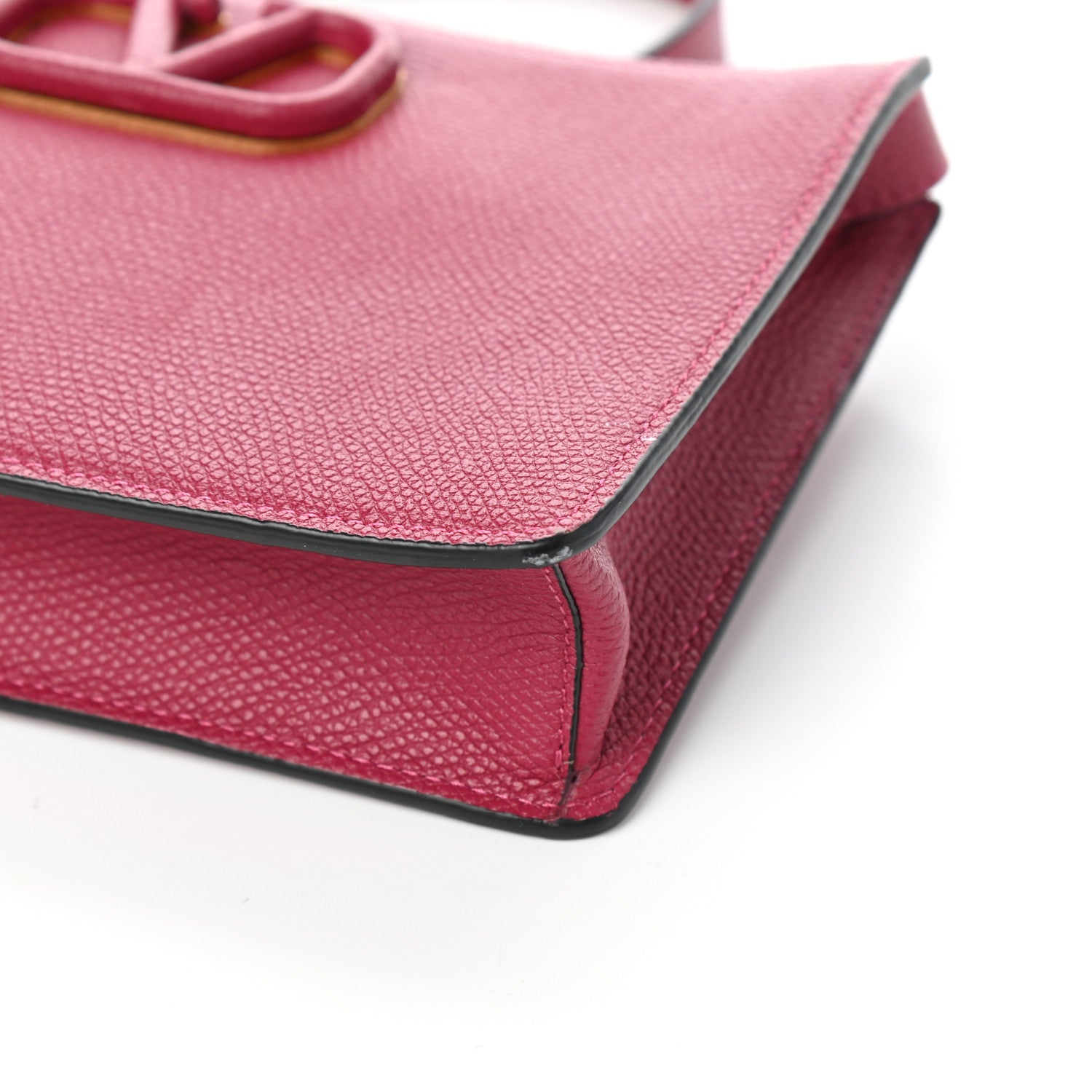 Valentino Garavani Grainy Calfskin VSling Clutch Raspberry 8 of 8