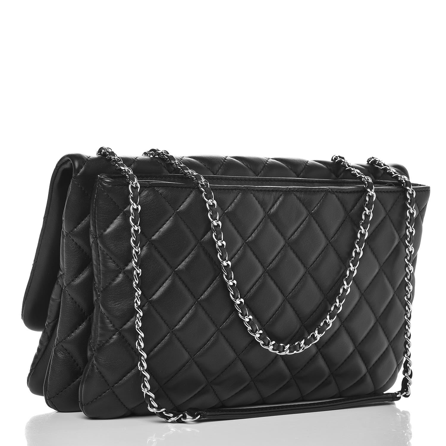 Chanel Lambskin Quilted Jumbo 3 Flap Bag Black 3 of 7