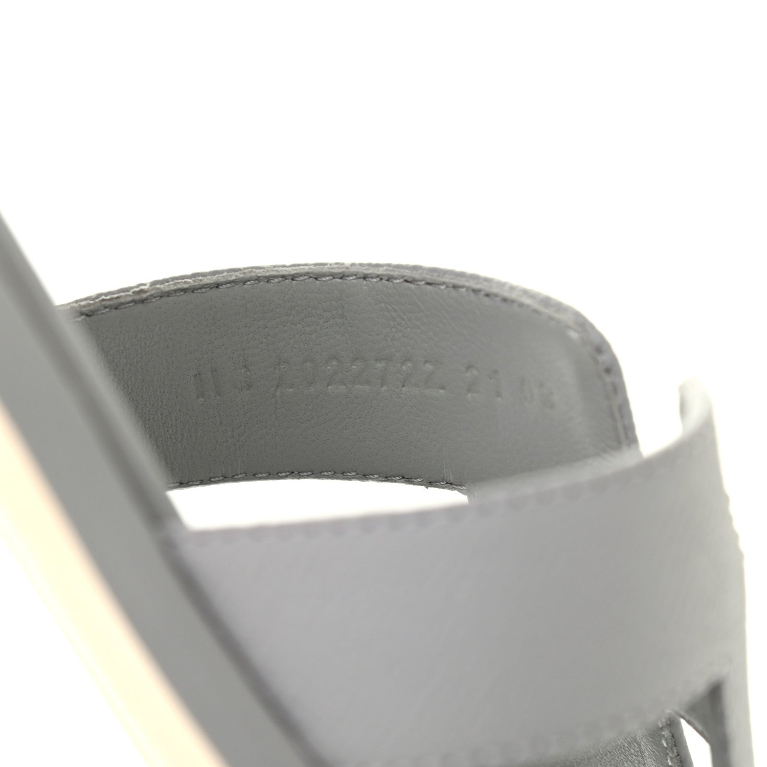 Hermes Epsom Oran Sandals 36.5 Bleu Glacier 8 of 8