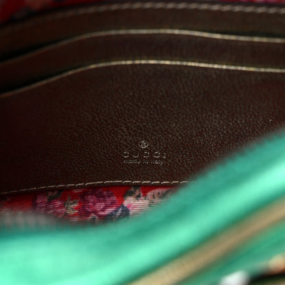 Gucci Laminated Nappa Trapuntata Mini Zumi Dome Shoulder Bag Rosso Jasmine Green Rame 6 of 9