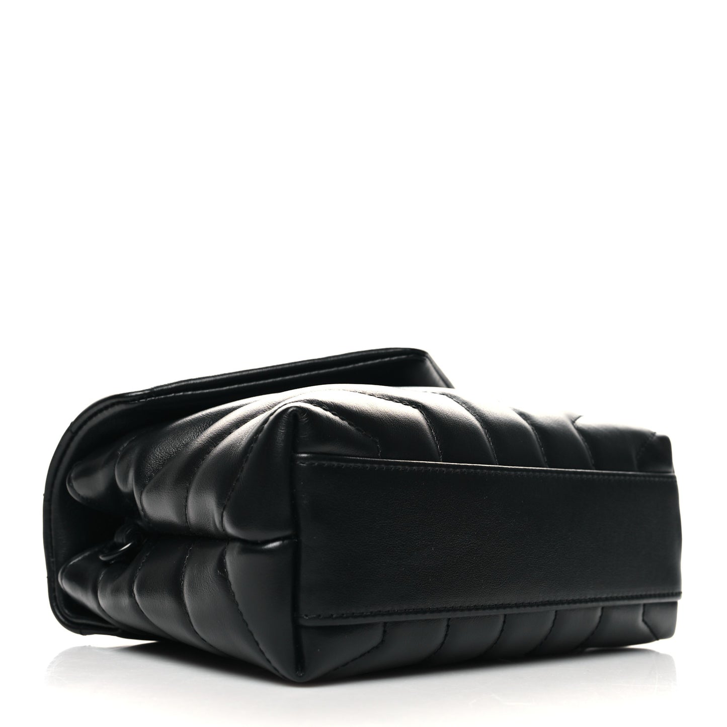 Calfskin Y Quilted Monogram Monochrome Toy Loulou Crossbody Bag Black