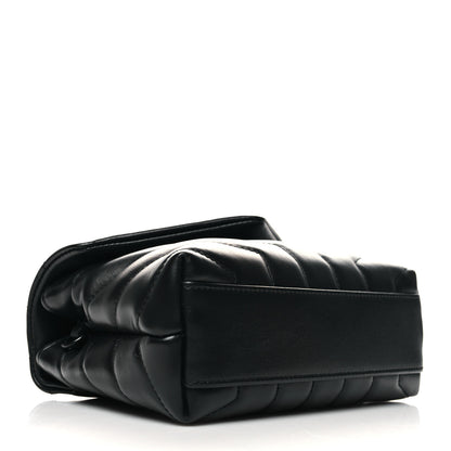 Saint Laurent Calfskin Y Quilted Monogram Monochrome Toy Loulou Crossbody Bag Black 4 of 11