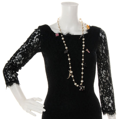Chanel Resin Beauty Icons Pearl Long Necklace 2 of 9