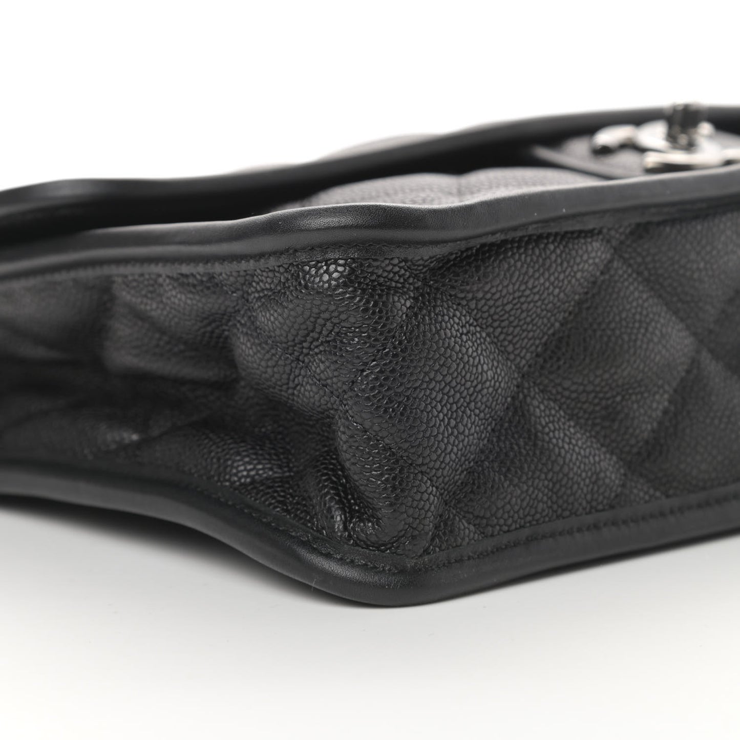 Caviar Quilted Large French Riviera Flap Black