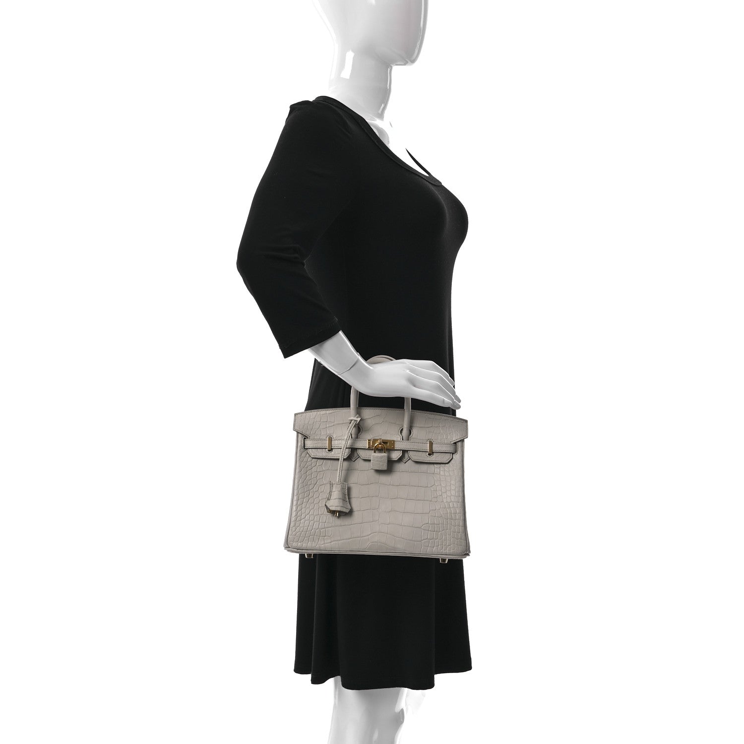 Hermes Matte Alligator Birkin 25 Beton 2 of 10