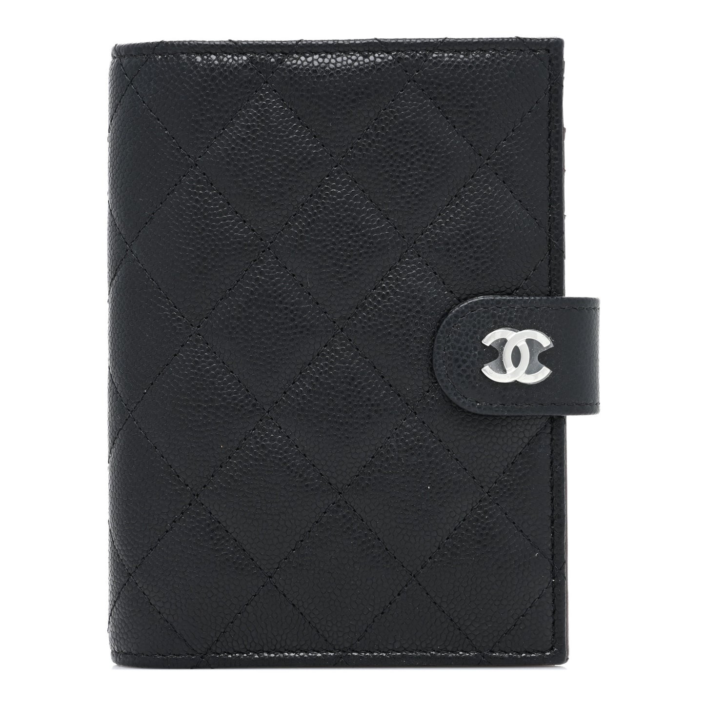 Caviar Quilted Passport Holder Black