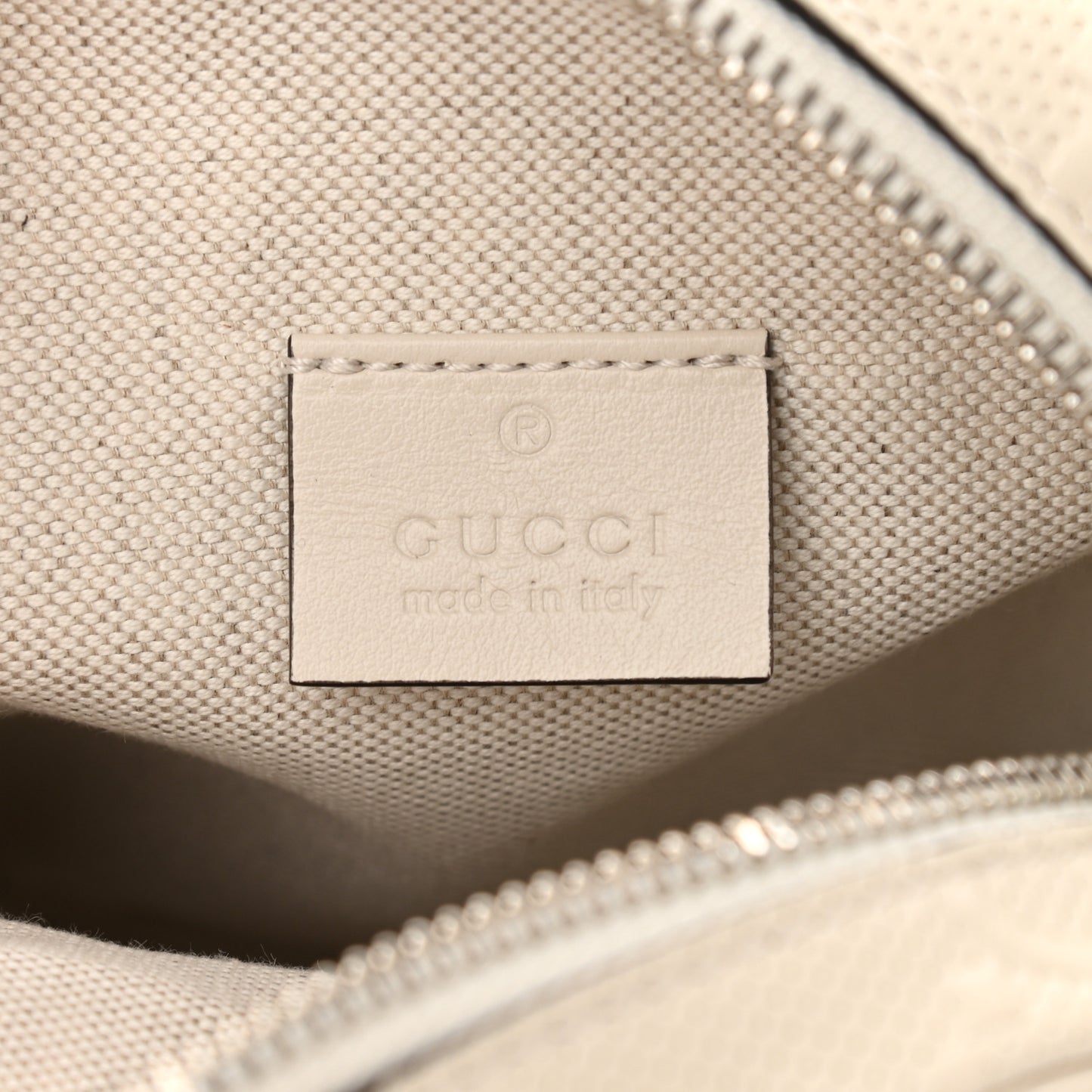 Calfskin GG Tennis Embossed Mini Double Zip Messenger Bag Mystic White
