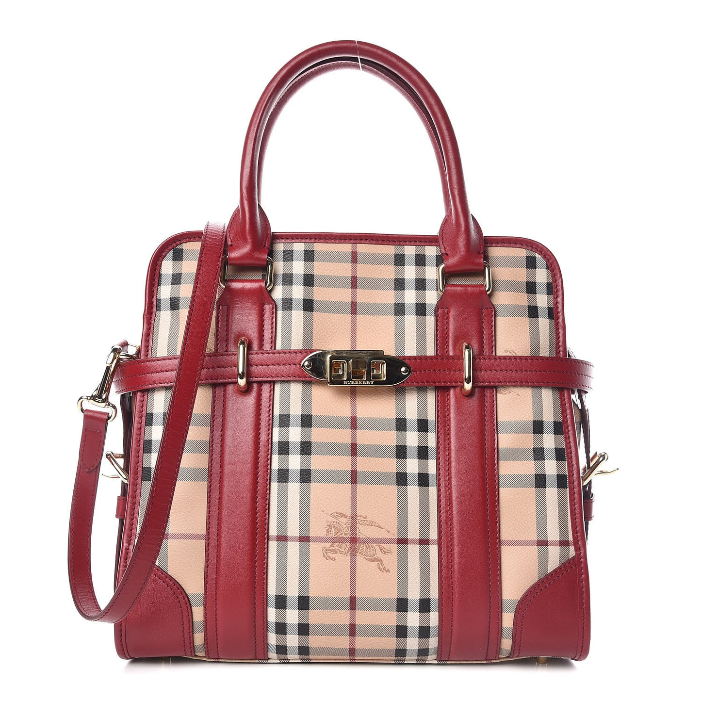 Haymarket Check Minford Portrait Tote Military Red