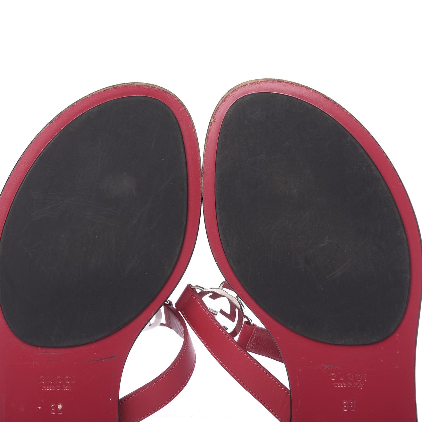 Calfskin GG Thong Sandals 38 Bougainvillea