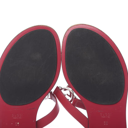 Gucci Calfskin GG Thong Sandals 38 Bougainvillea 8 of 9