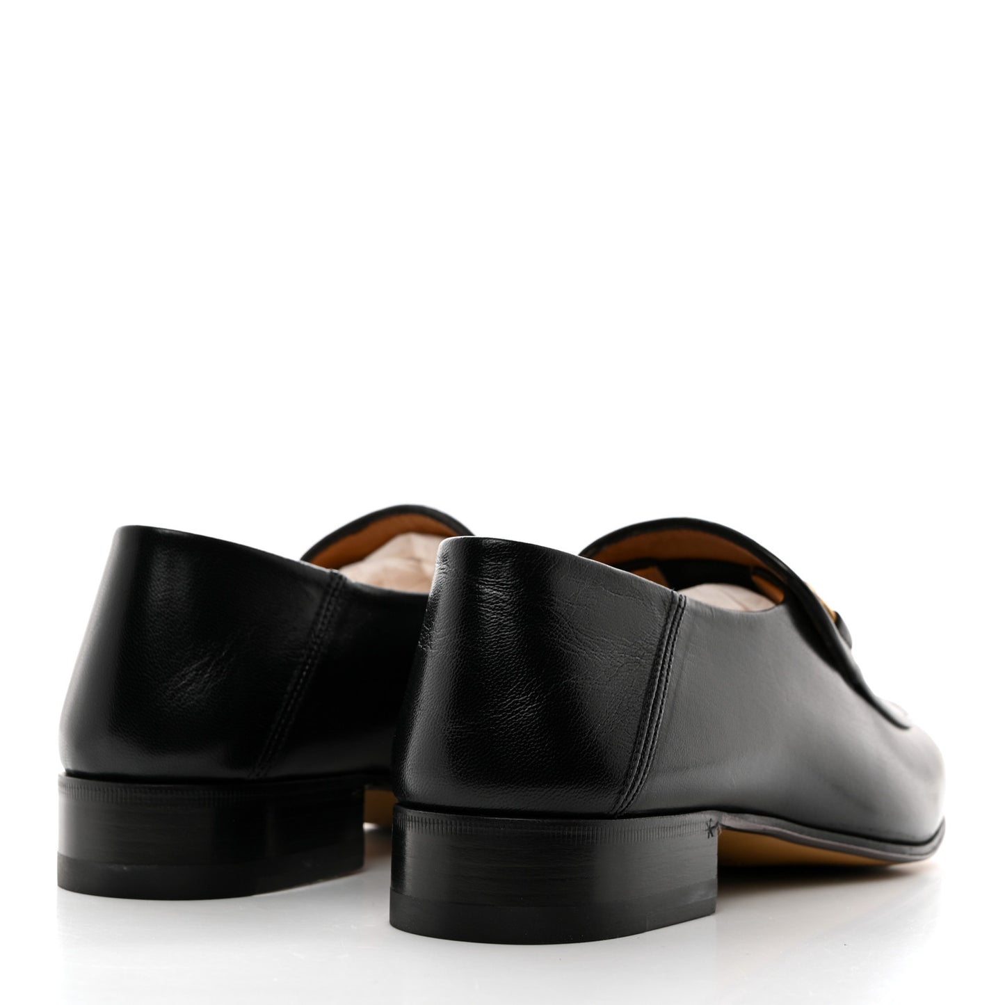 Goatskin Womens Horsebit Mid-Heel Loafers 36 Black