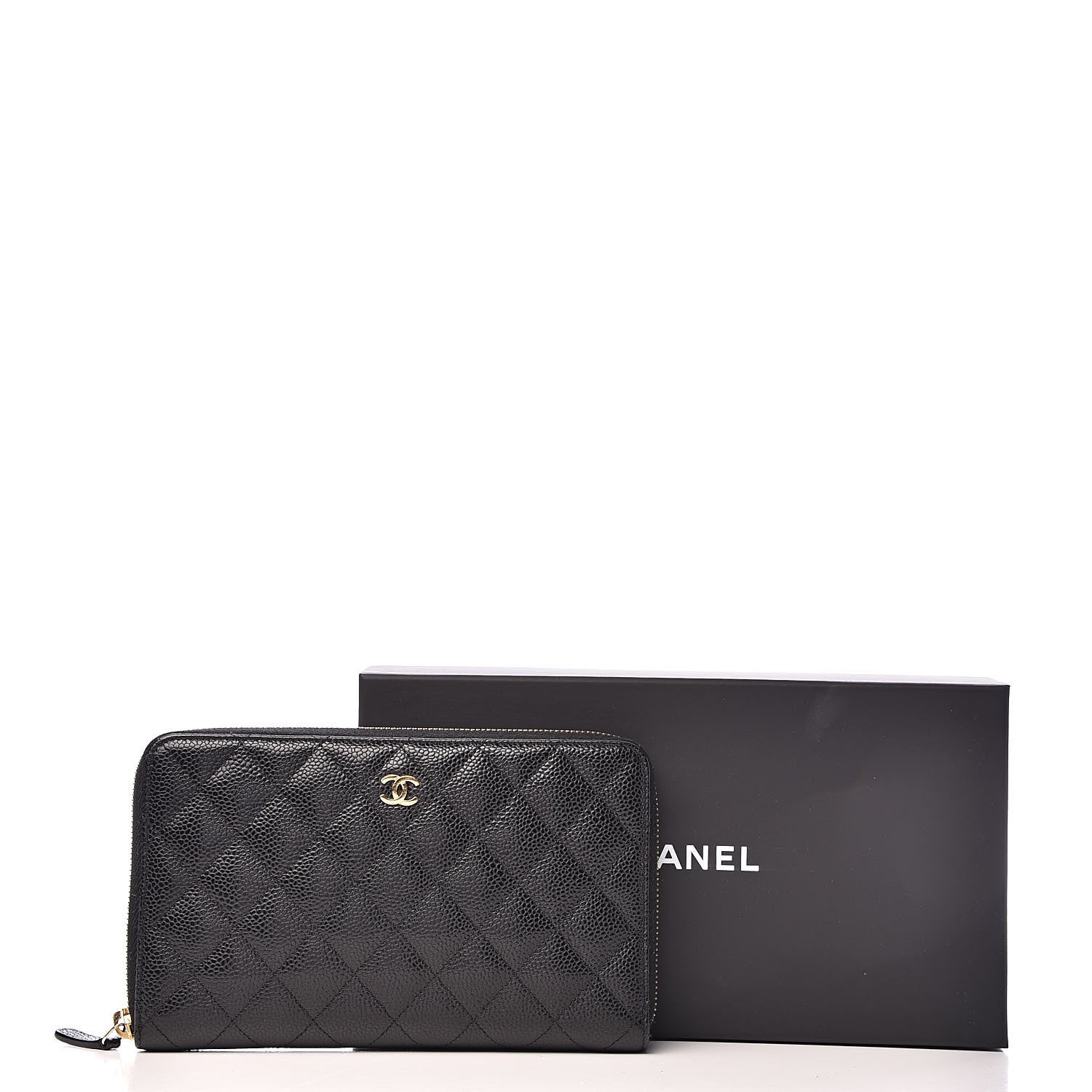 Chanel Caviar Quilted Large Zip Around Organizer Wallet Black 12 of 12