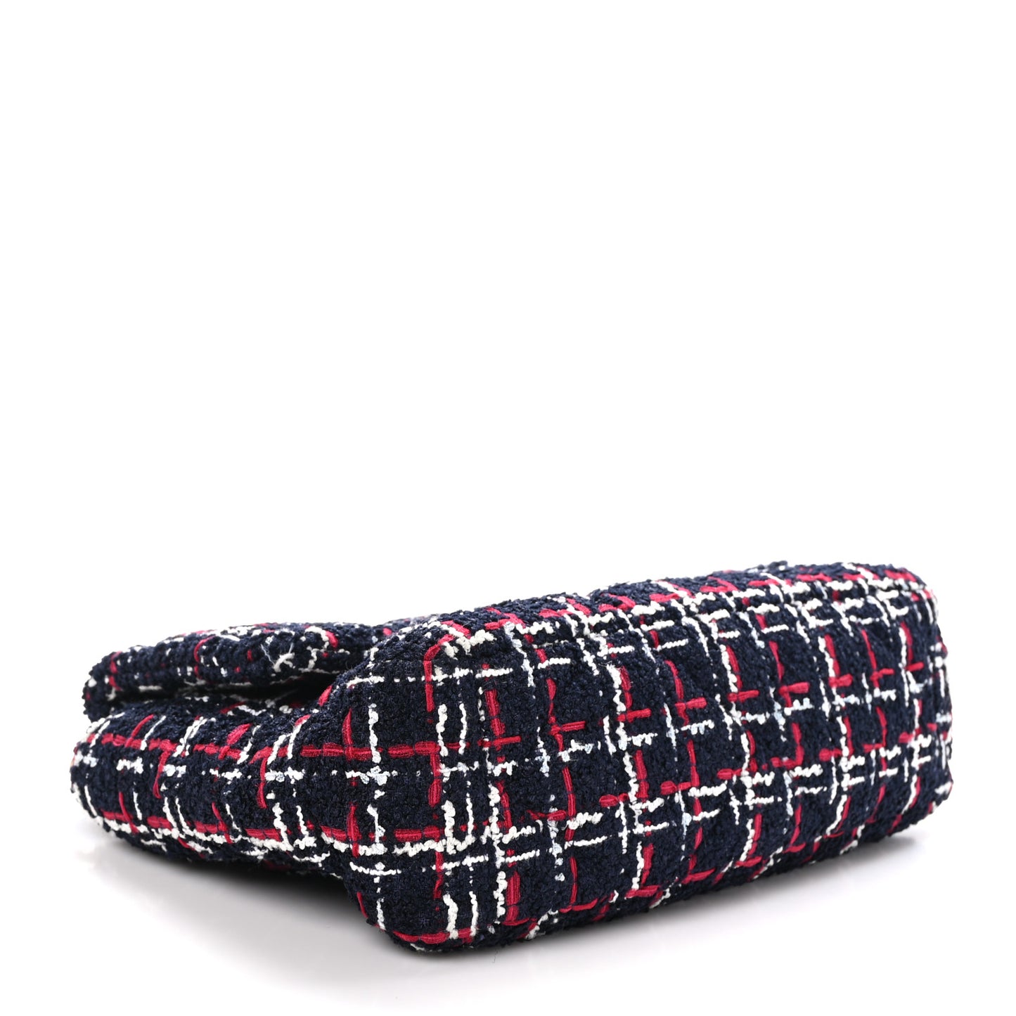 Tweed Quilted Large Chanel 19 Flap Navy Blue White Red