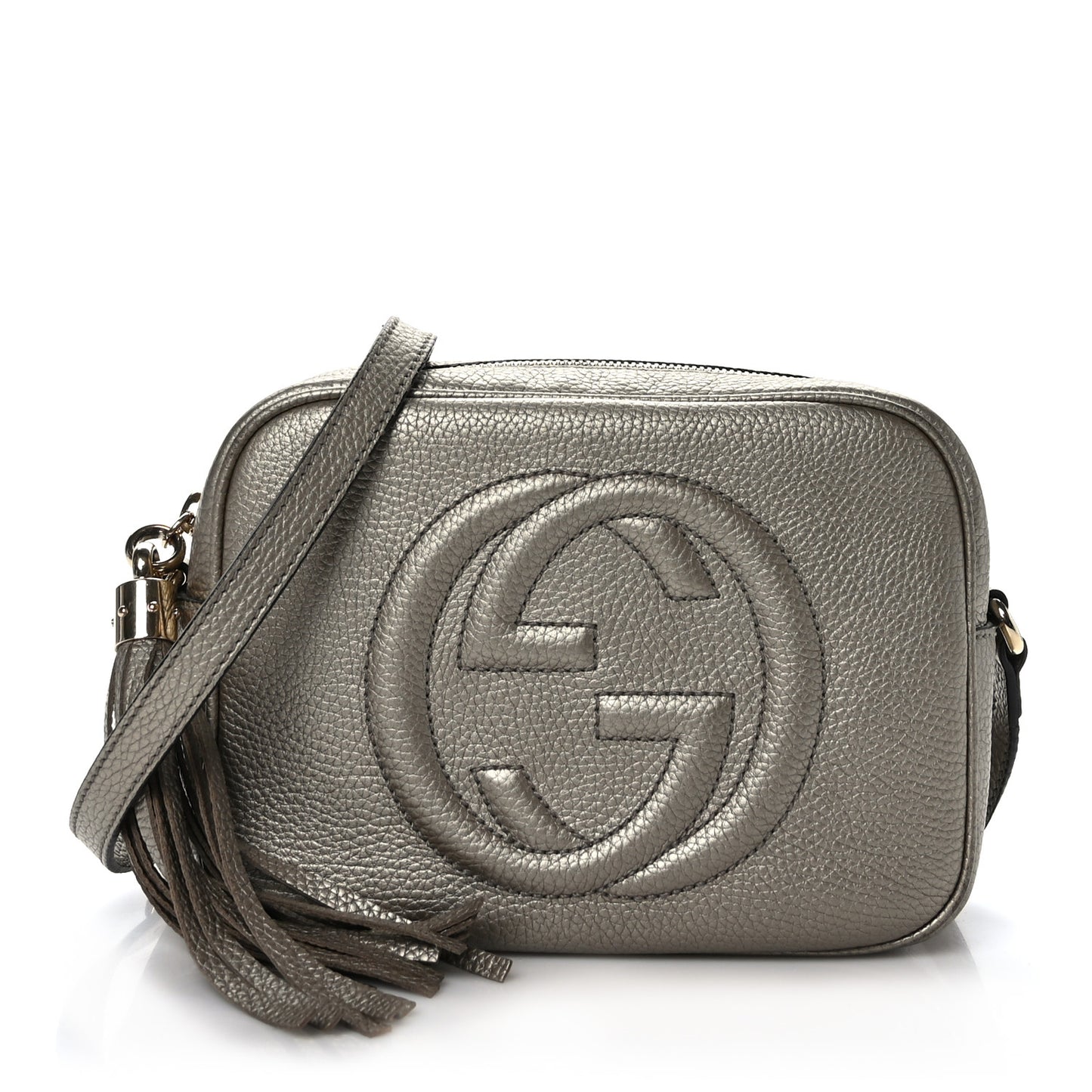 Metallic Cellarius Calfskin Small Soho Disco Bag Sasso