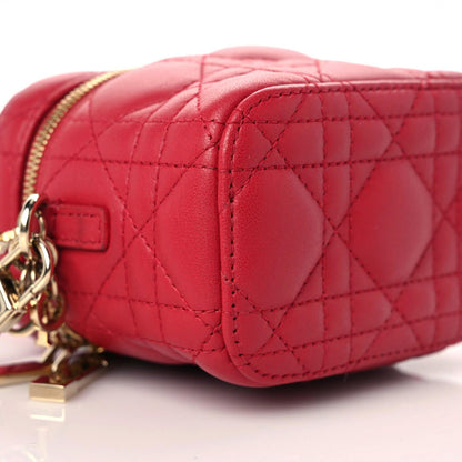 Christian Dior Lambskin Cannage Micro Vanity Case Poppy Red 7 of 8