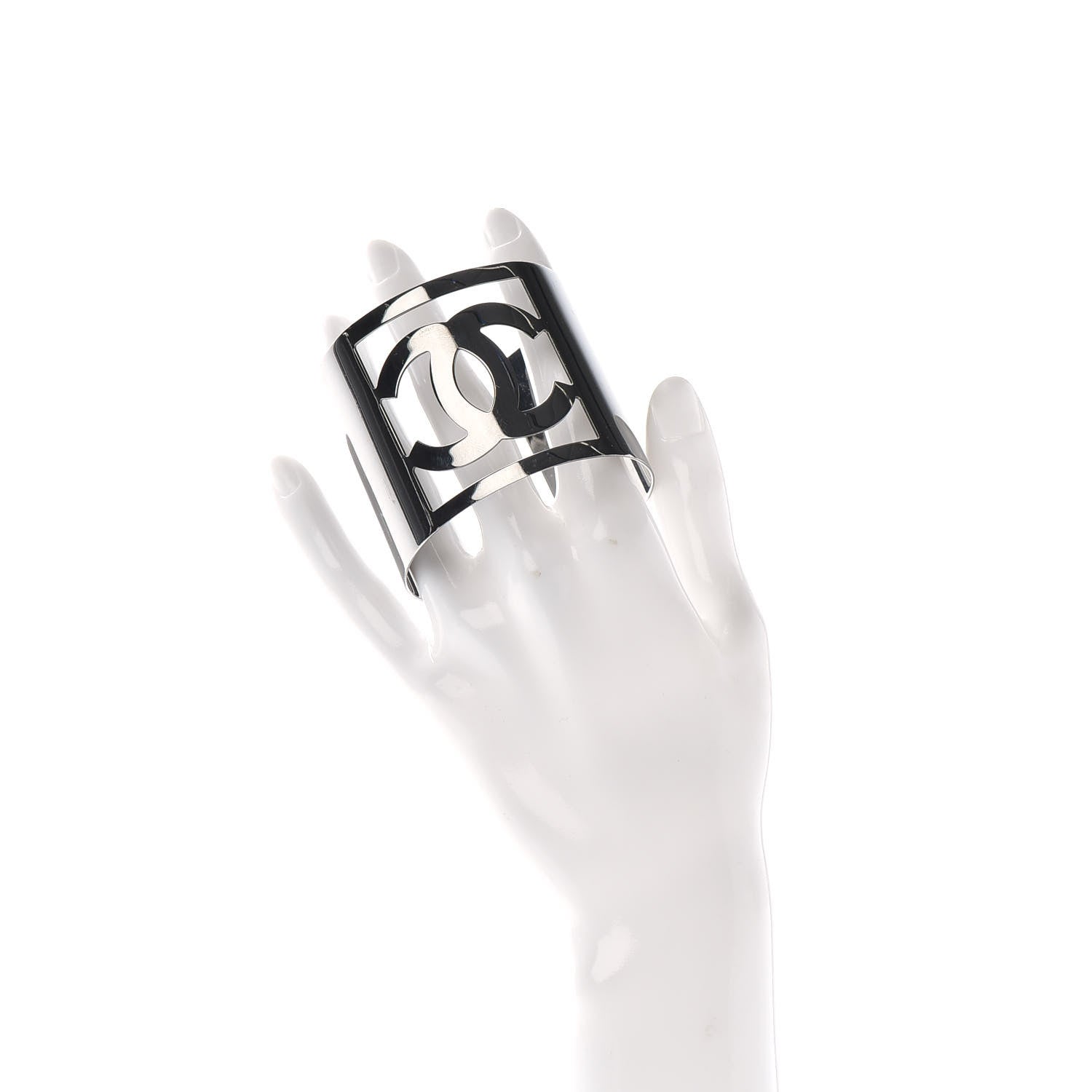 Chanel Metal CC Cuff Silver 2 of 4