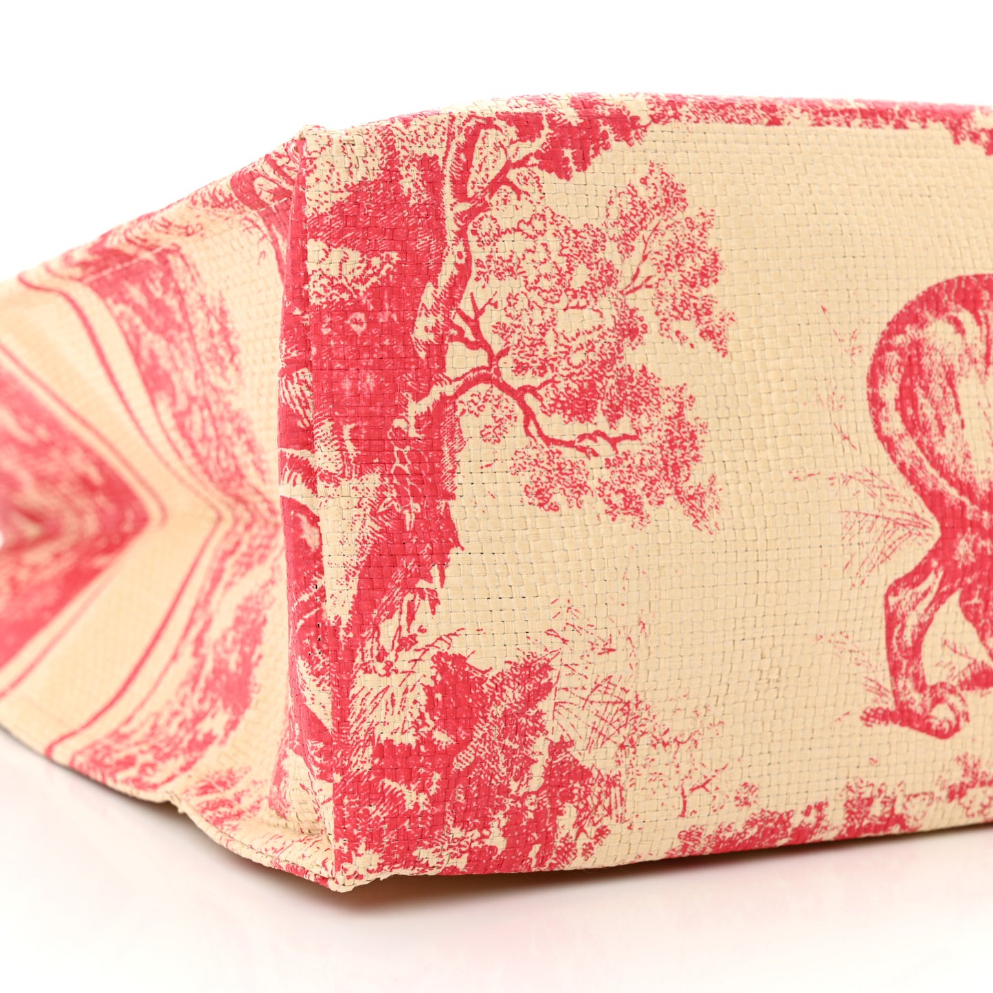 Straw Dioriviera Tote Pink