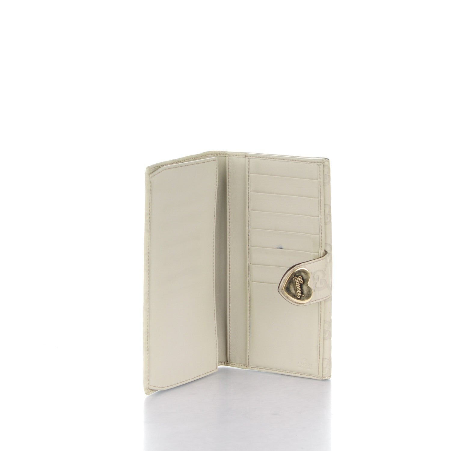 Gucci Guccissima Heart Continental Wallet Off White 5 of 8