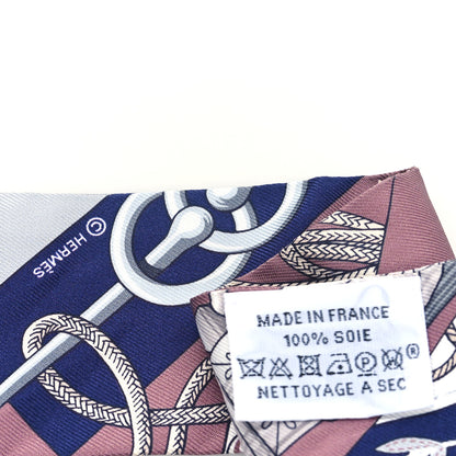Hermes Silk Cliquetis Twilly Marine White Marron 3 of 3