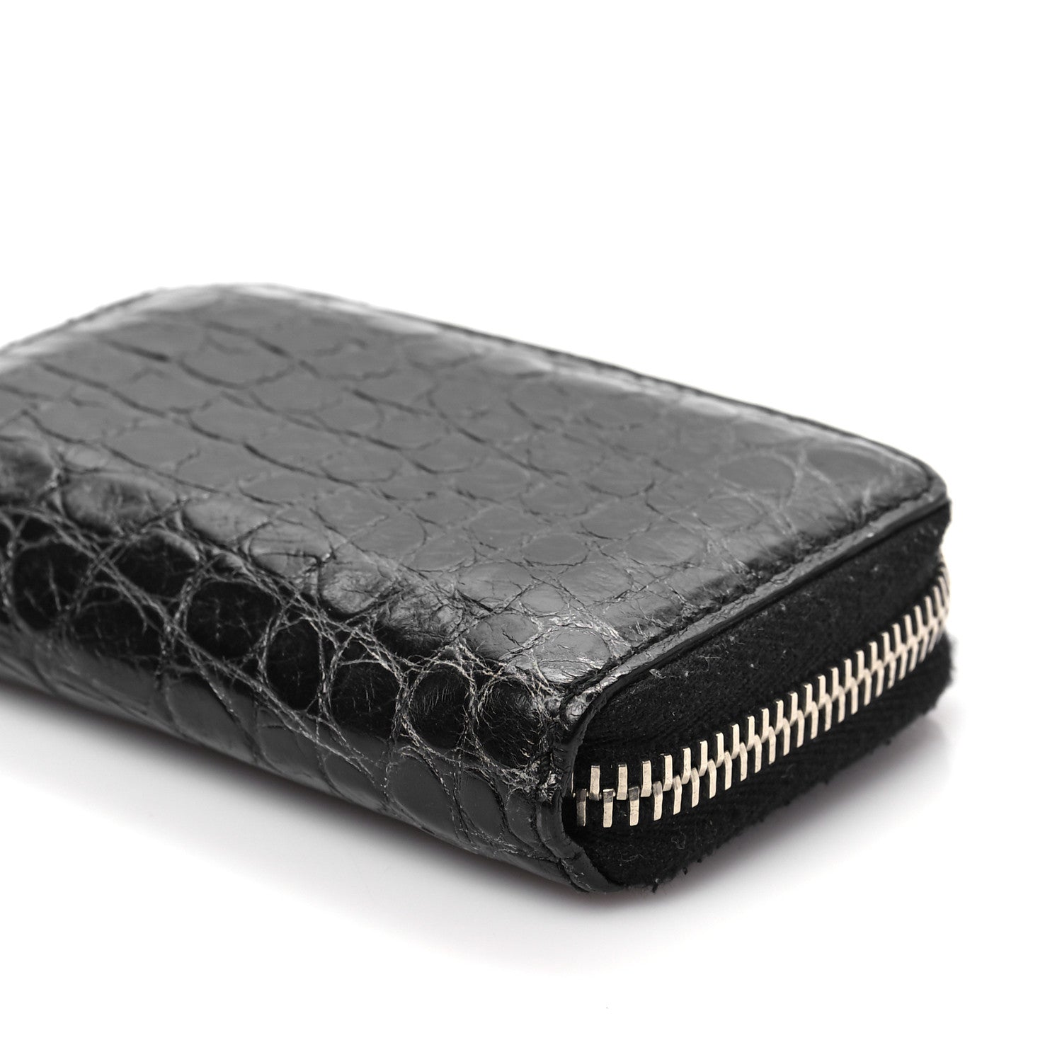 Gucci Crocodile Zip Around Card Case Black 8 of 8