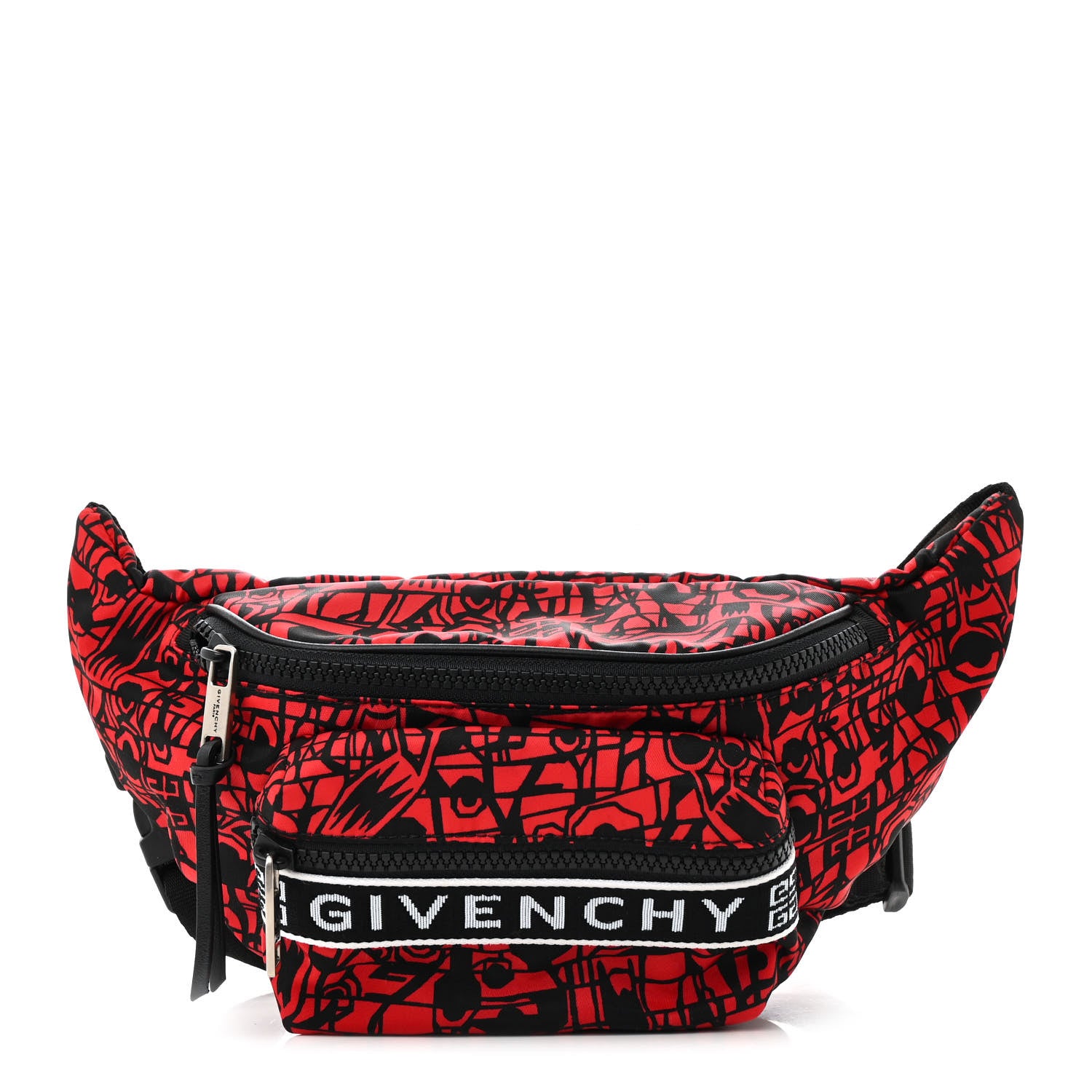 Givenchy Nylon Printed Light 3 Bum Bag Black Red 1 of 10