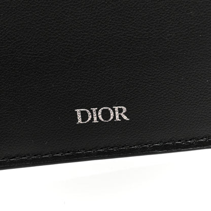 Christian Dior Oblique Jacquard Grained Calfskin Saddle Card Holder On Strap Black 6 of 9
