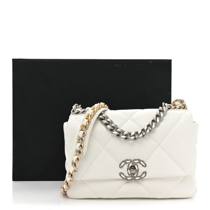 Chanel Lambskin Quilted Medium Chanel 19 Flap White 11 of 11