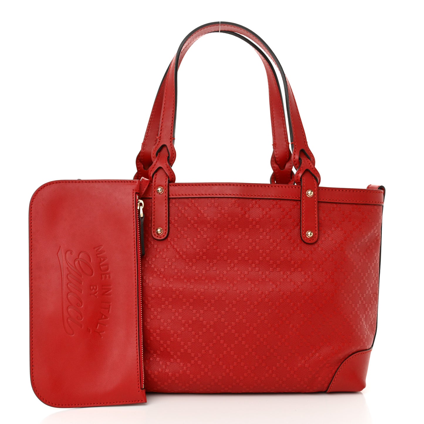 Diamante Calfskin Small Craft Tote Red