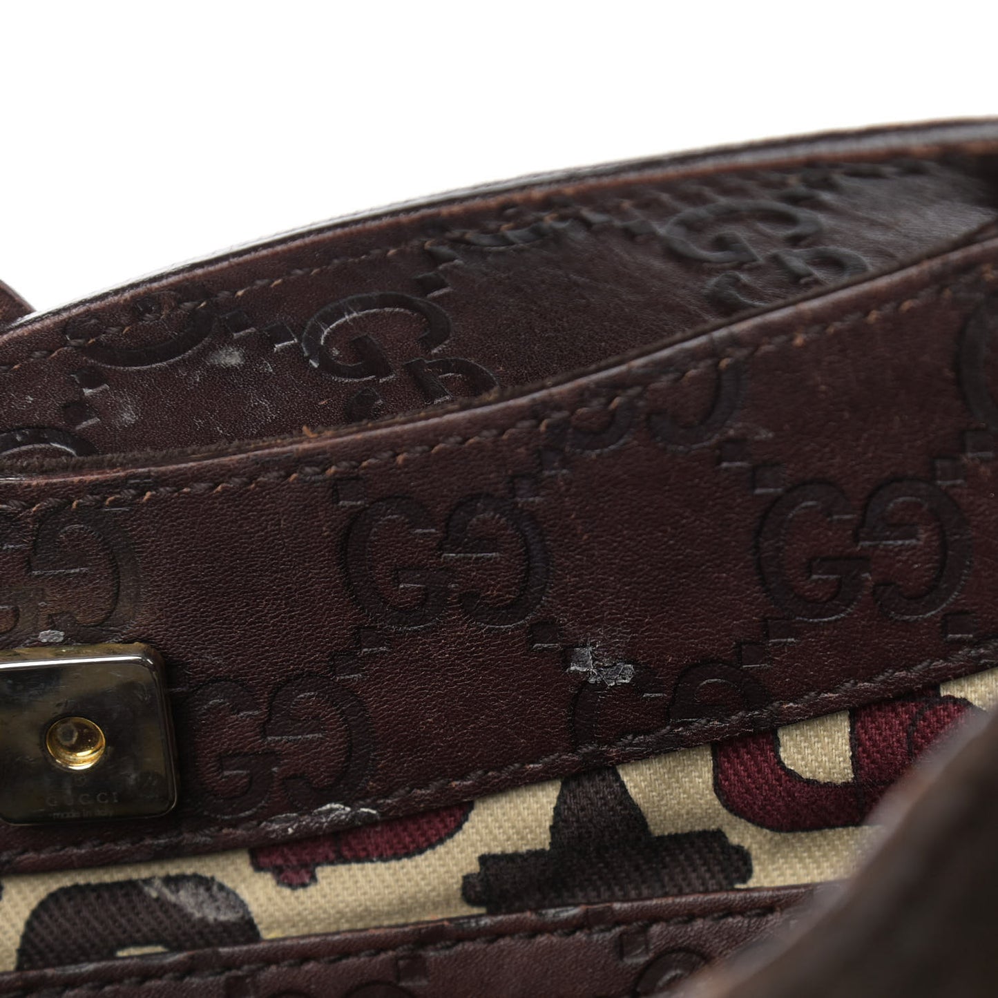 Guccissima Suede Hasler Hobo Dark Brown