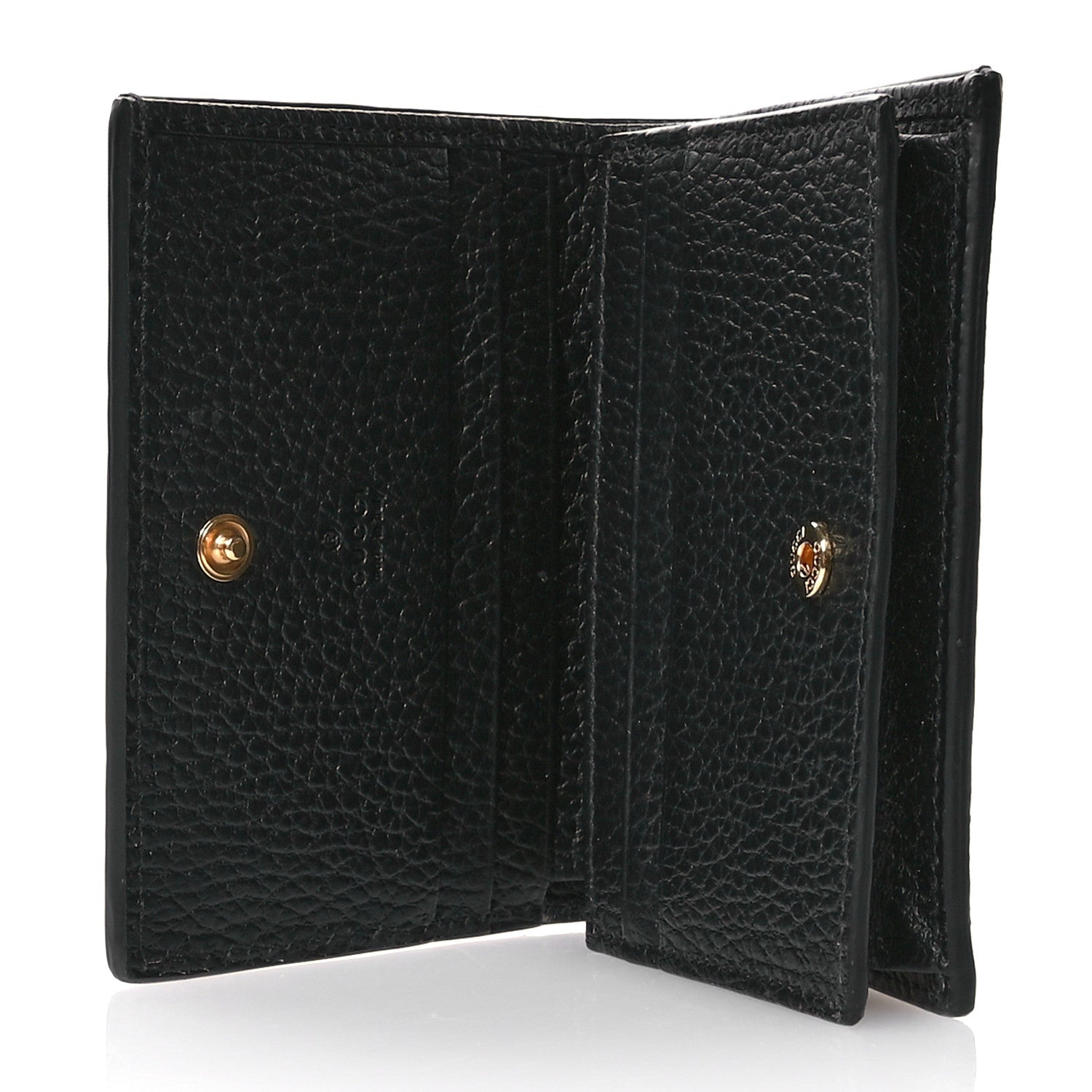 Gucci Dollar Calfskin GG Supreme Monogram GG Marmont Card Case Black Beige Ebony 5 of 8