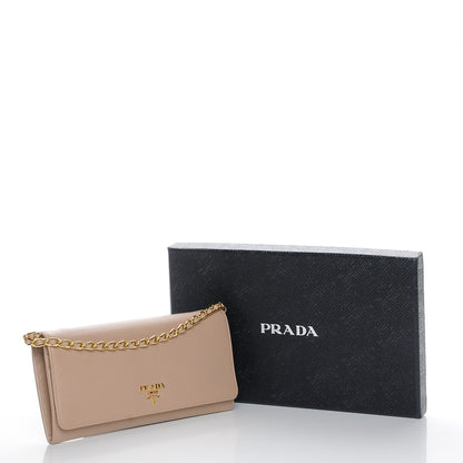 Prada Saffiano Metal Oro Chain Wallet Cammeo 10 of 10
