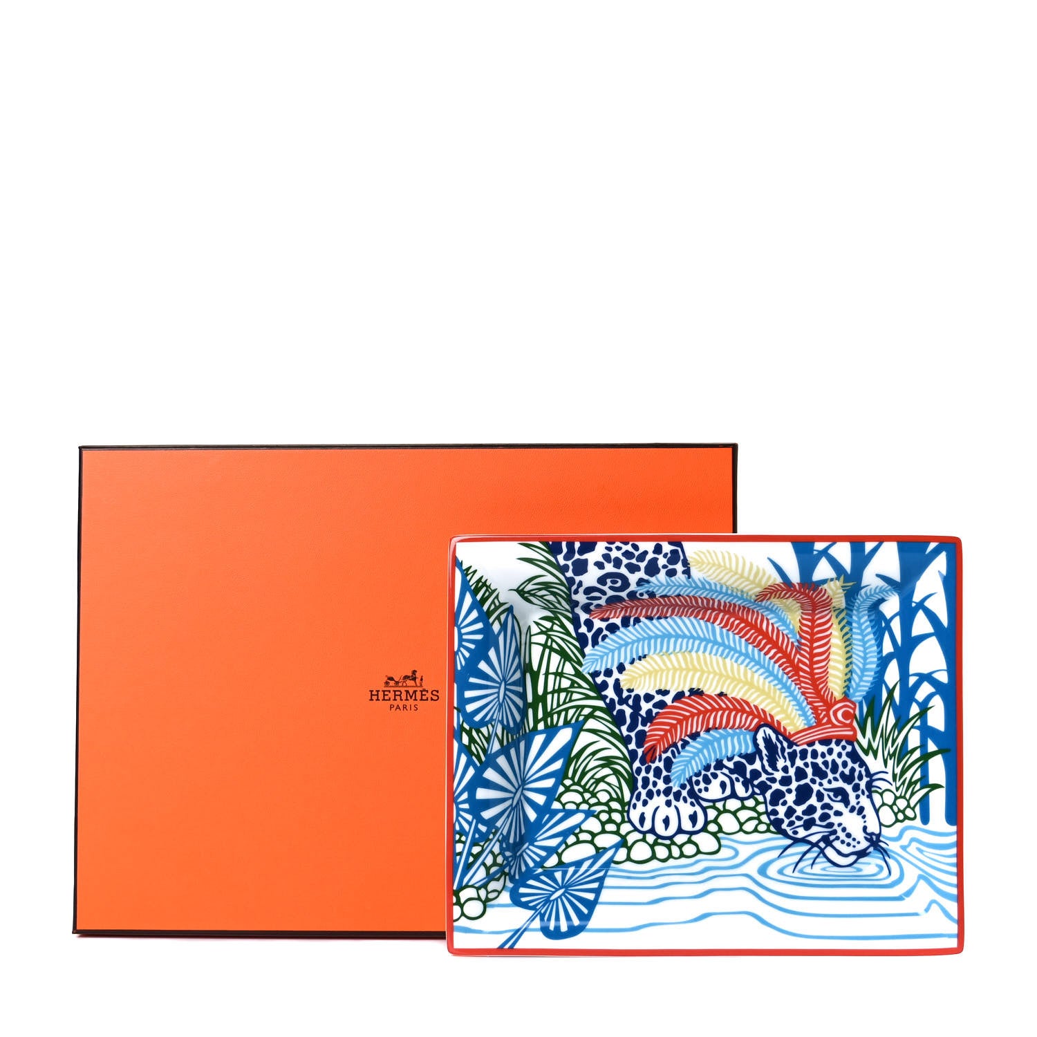 Hermes Porcelain Jaguar Quetzal II Change Tray 3 of 3