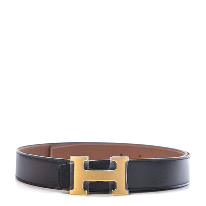 Hermes Swift Togo 32mm H Belt 85 Black Gold 1 of 7