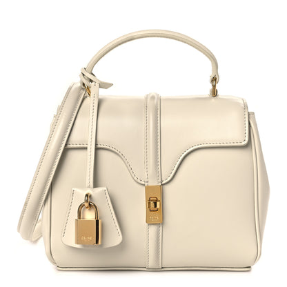 Celine Satinated Calfskin Mini 16 Top Handle Bag White 1 of 11