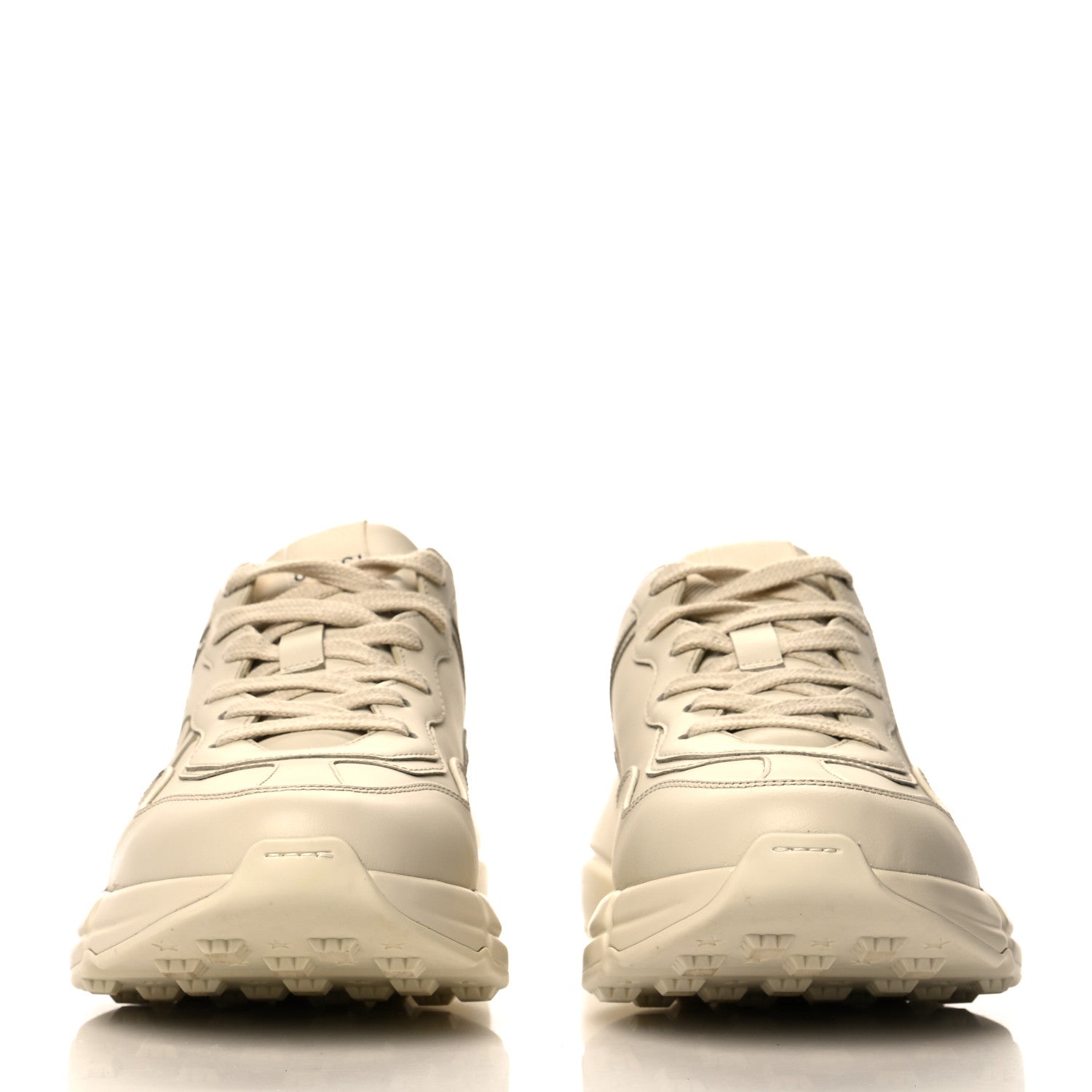 Gucci Calfskin Logo Womens Rhyton Sneakers 38 Ivory 2 of 7