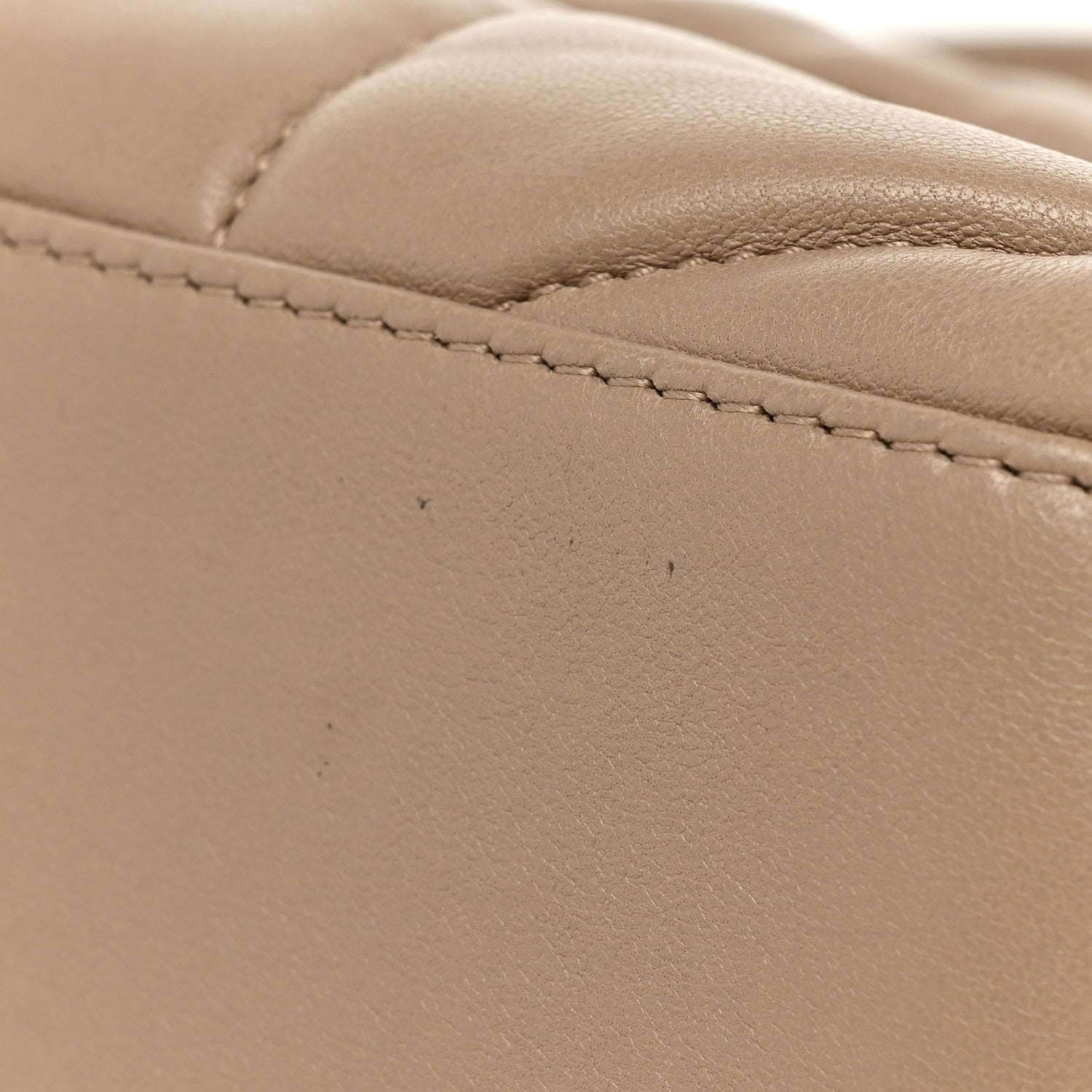 Saint Laurent Lambskin Quilted Small Loulou Puffer Monogram Chain Satchel Dark Beige 10 of 15