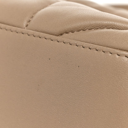 Saint Laurent Lambskin Quilted Small Loulou Puffer Monogram Chain Satchel Dark Beige 10 of 15