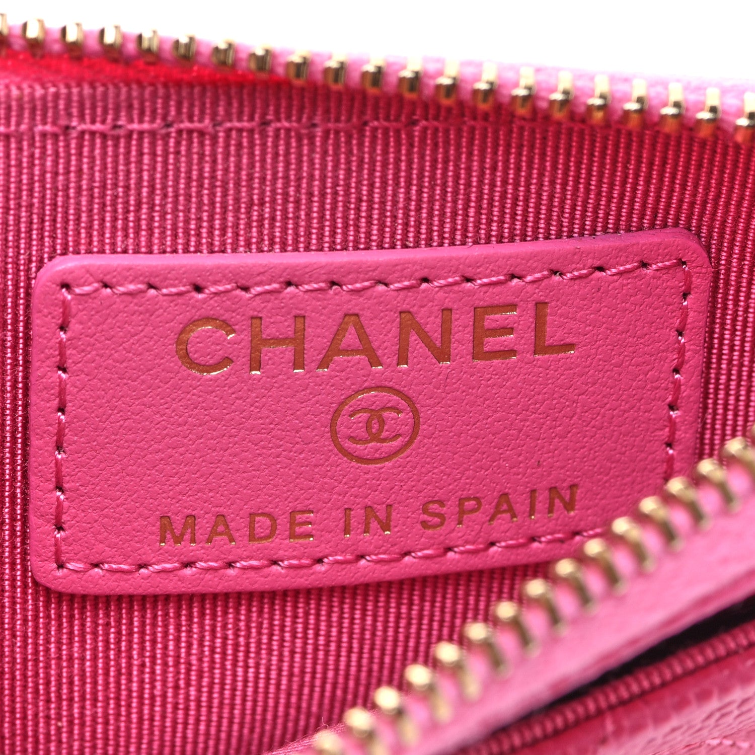 Chanel Caviar Quilted CC Zip Card Holder Pink 6 of 9