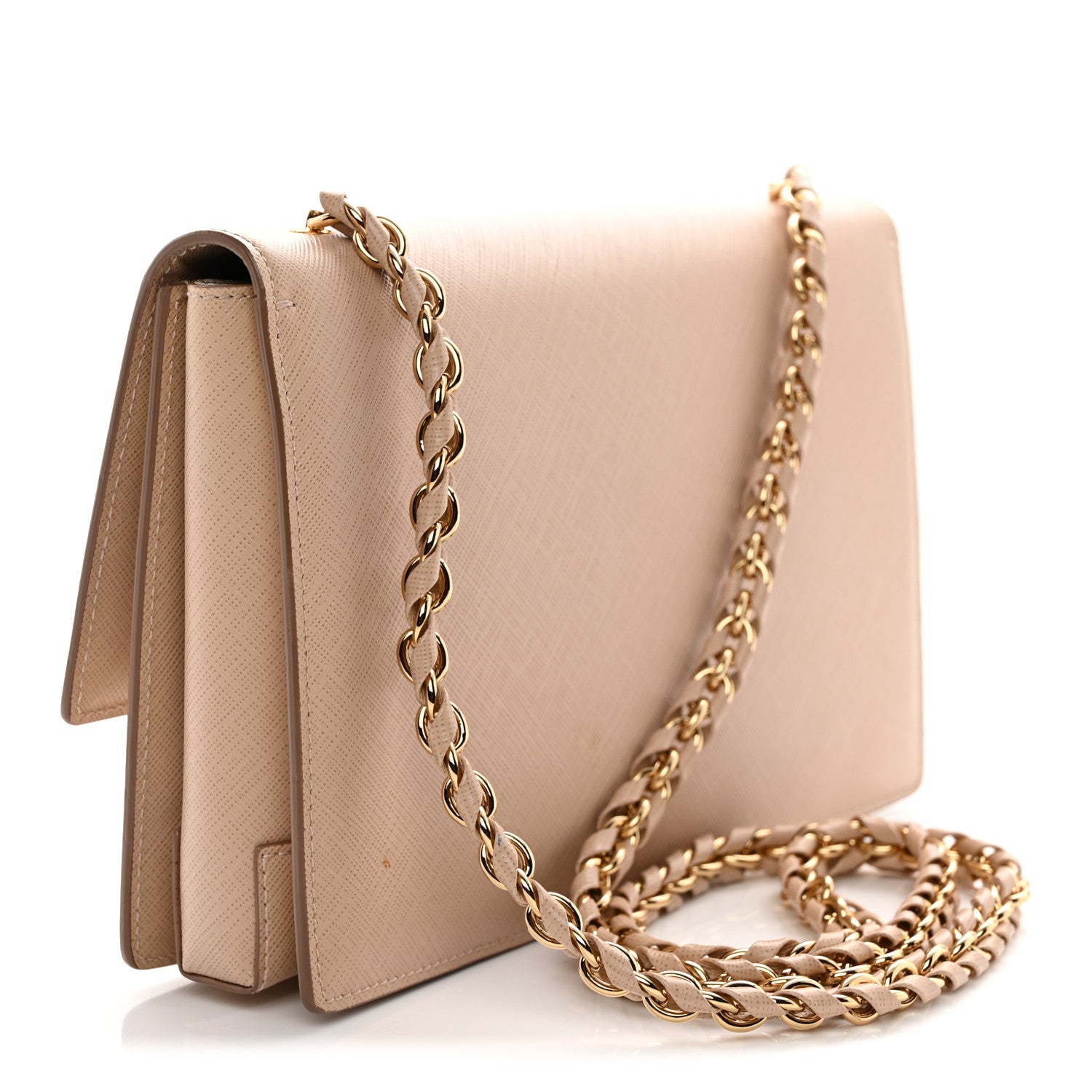 Salvatore Ferragamo Printed Calfskin Vara Bow Chain Flap Crossbody New Bisque 2 of 9