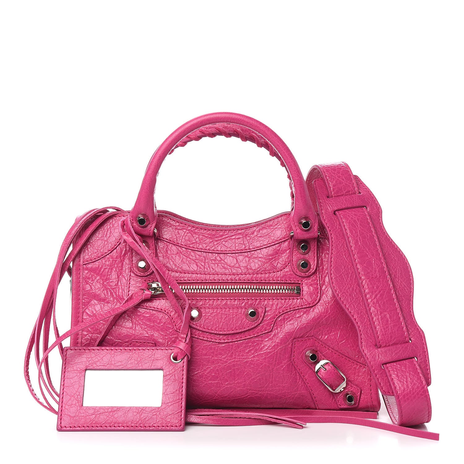 Balenciaga Agneau Classic Silver Hardware Mini City Rose Magenta 1 of 8