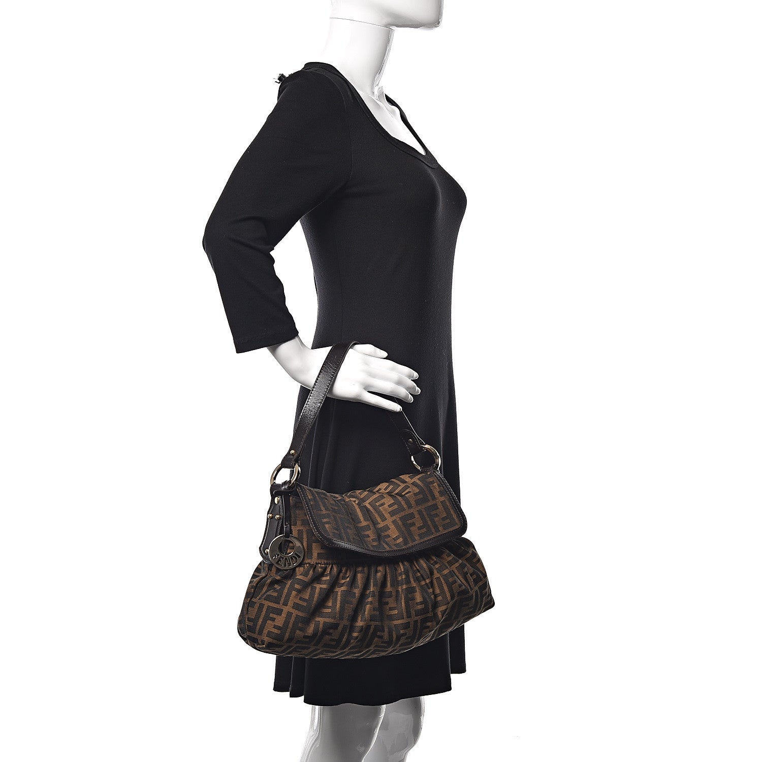 Fendi Zucca Medium Chef Shoulder Bag Tobacco 2 of 10