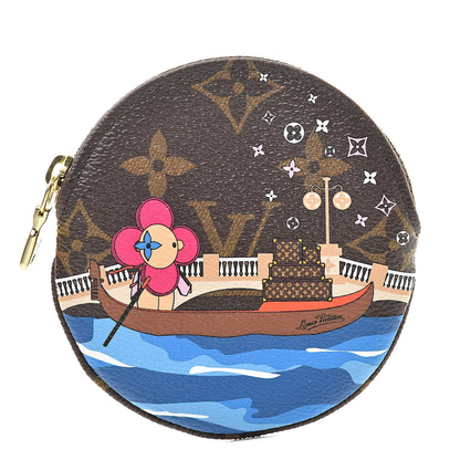 Louis Vuitton Monogram 2019 Christmas Animation Round Coin Purse Blue 1 of 8
