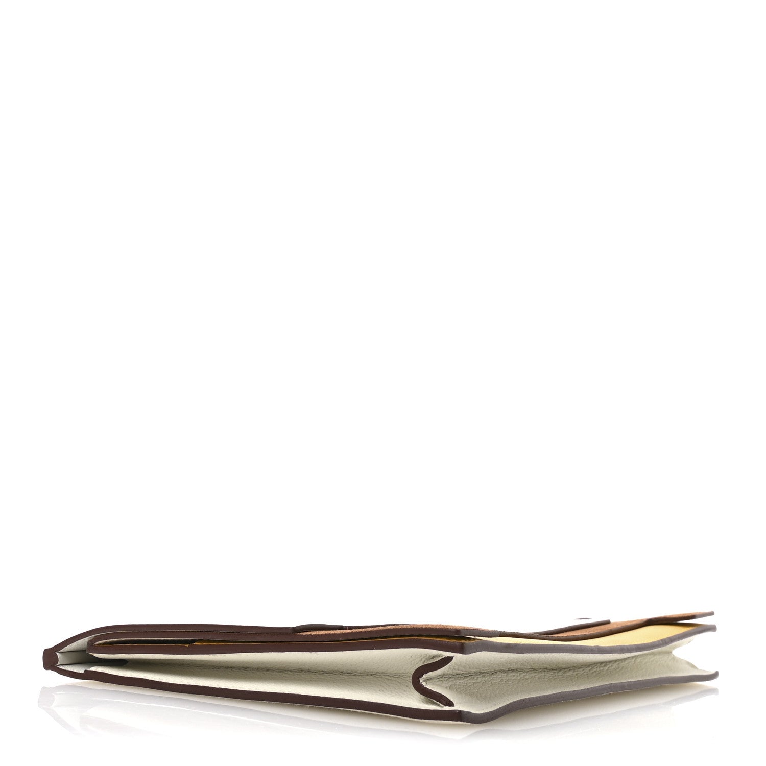 Hermes Evercolor Veau Grizzly Multiplis Clutch Beton Sesame Jaune Ambre 4 of 7