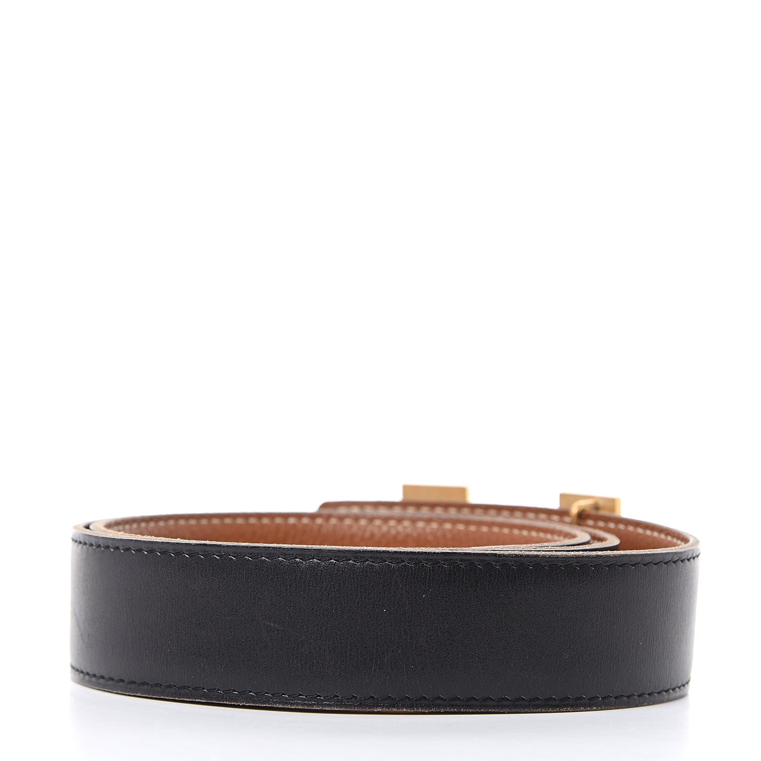 Hermes Box Togo 32mm H Belt 78 Black Gold 3 of 9