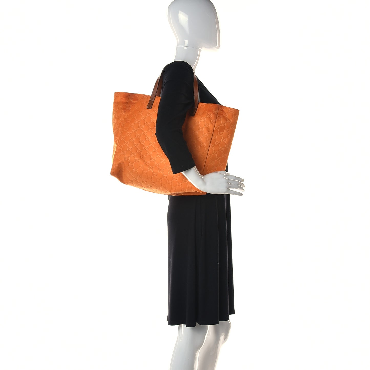 Nylon Monogram Medium Tote Orange