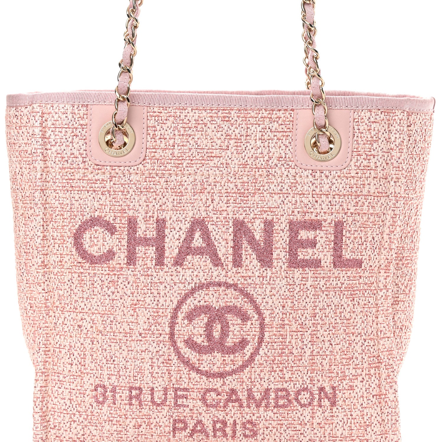 Chanel Lurex Boucle Mini Deauville Tote Pink 8 of 11