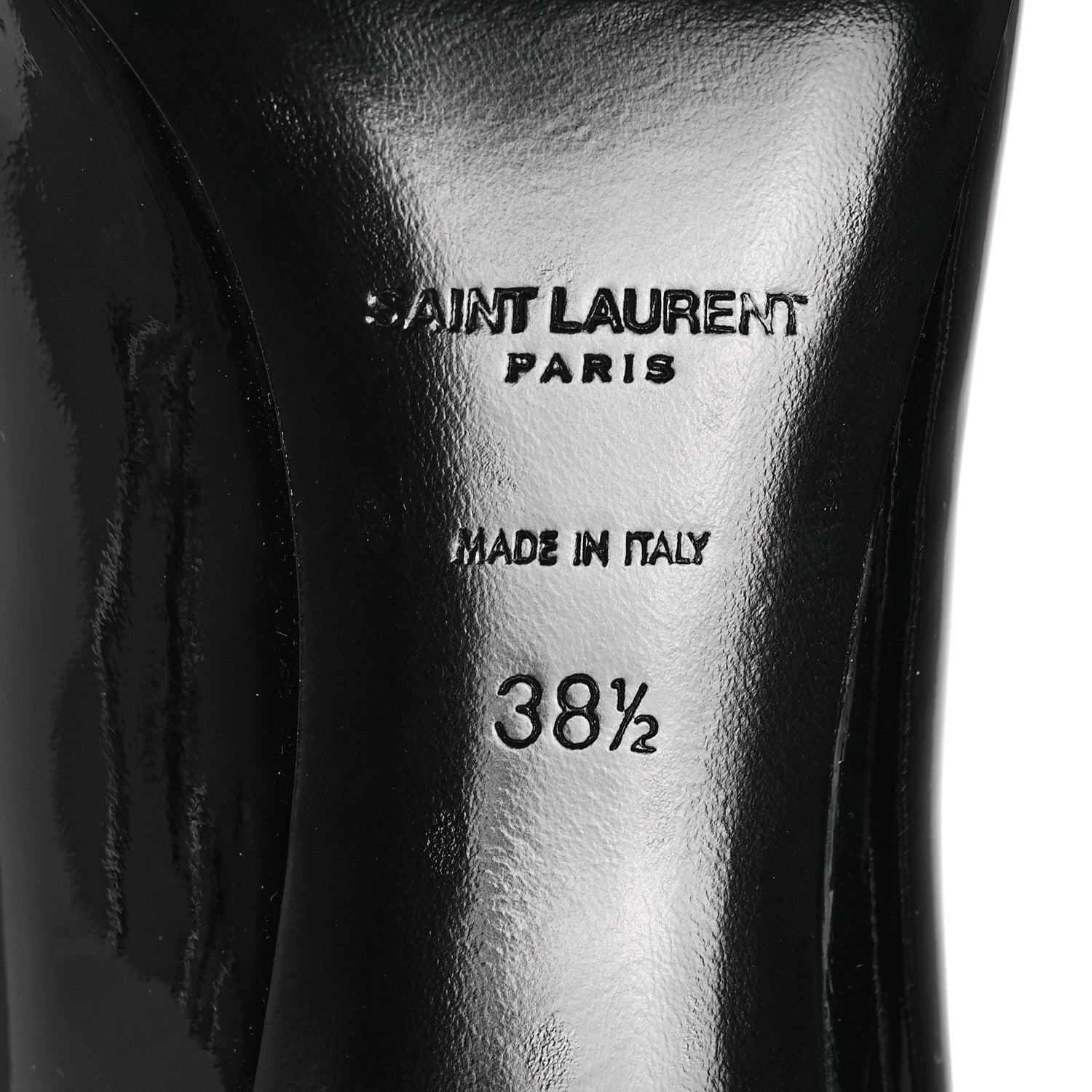Saint Laurent Patent Calfskin Zoe 85 Pump 38.5 Black 6 of 8