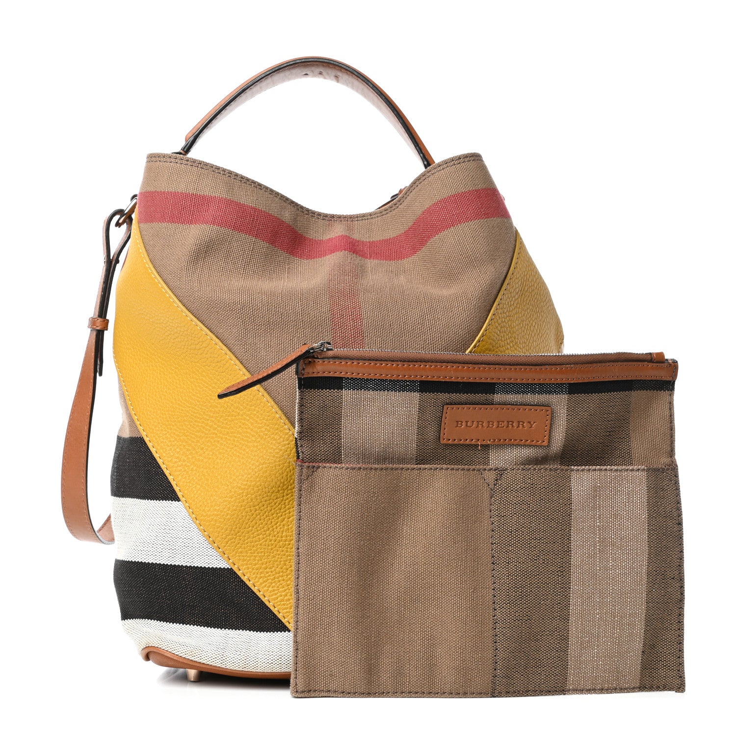 Burberry Canvas Mega Check Calfskin Chevron Medium Hobo Multicolor 1 of 12
