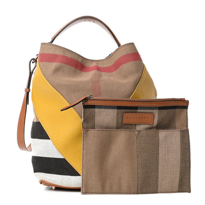 Burberry Canvas Mega Check Calfskin Chevron Medium Hobo Multicolor 1 of 12